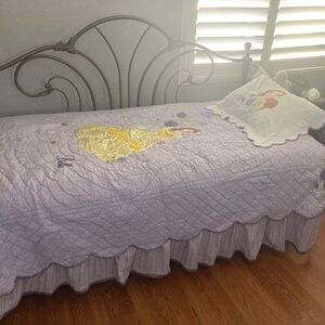 Disney Princess Belle Twin Coverlet, bedskirt, sham, 1 Flat & 1 Fitted Sheet.